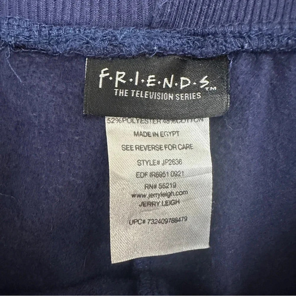 Friends The Television Series Blue Joggers Sweatpants Womens Size XS Drawstring - Picture 9 of 12